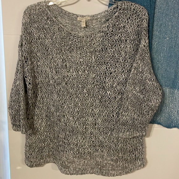 Eileen Fisher SET OF TWO Women’s Knit Cover Ups. Cardigan Sz Lg; Pullover Sz Med - Picture 3 of 16